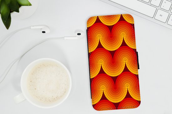 Étui pour téléphone iPhone 13 Bookcase - Design - Rétro - Rouge - Abstrait - Avec compartiments - Étui portefeuille avec fermeture magnétique