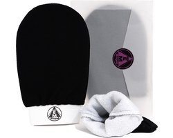 AEM ROYAL Scrubhandschoen - 100% viscose - handdoek voering aan de binnenkant - verwijderen van dode huidcellen - bonus 1 zuigknap - hammam - kessa - exfoliating glove - peeling - scrub - scrubhandschoenen - spa - douche - bad