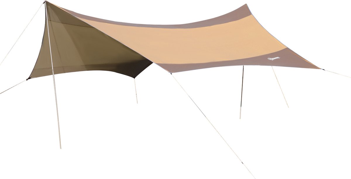 Outsunny Zonnedoek tarp zonwering met tentstokken camping polyester 550 x 560 cm 840-184