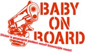 Autotoebehoren - Stickerloods Baby on Board Gun -autoraam decal-raamsticker- 15x13cm