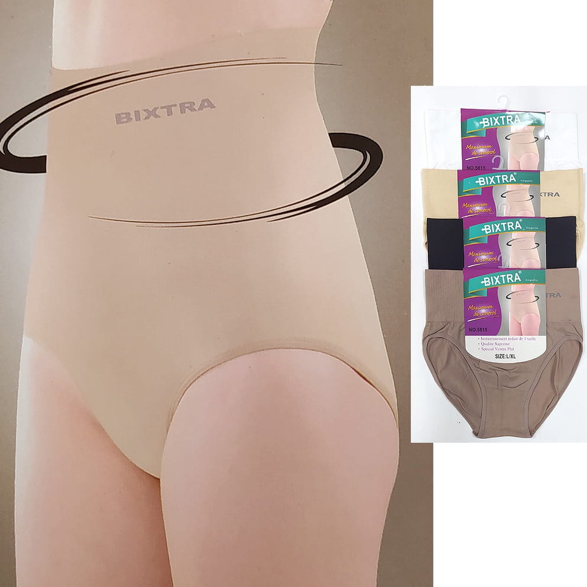 Bixtra figuur corrigerende dames slips lingerie 5 stuks hoge taille dames ondergoed maat M