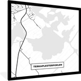Fotolijst incl. Poster - Plattegrond - Nederland - Kaart - Terkaplesterpoelen - Stadskaart - 40x40 cm - Posterlijst