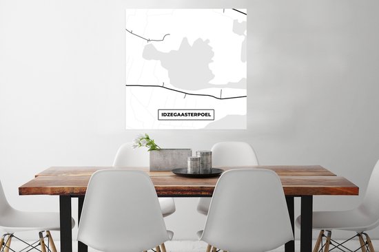 Affiche Idzegasterpoel - Nederland - Carte - Plan - Plan de la ville - 75x75 cm