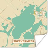 Affiche Frise - Sneekermeer - Carte - Plan - Plan de ville - 50x50 cm
