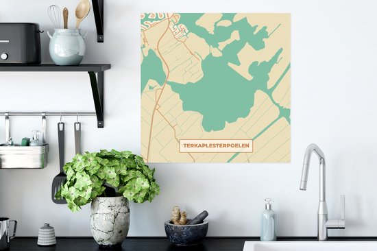 Affiche Frise - Terkaplesterpoelen - Carte - Plan d'étage - Plan de la ville - 50x50 cm