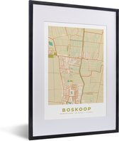 Fotolijst incl. Poster - Boskoop - Kaart - Plattegrond - Nederland - Stadskaart - 30x40 cm - Posterlijst