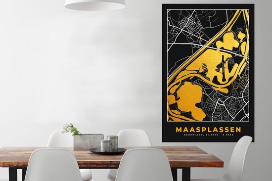 Poster Map - Carte - Plan de la ville - Pays Nederland - Maasplassen - 80x120 cm