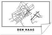 Poster Stadskaart – Zwart Wit - Kaart – Den Haag – Nederland – Plattegrond - 180x120 cm XXL