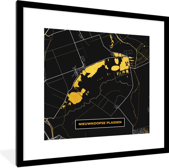 Fotolijst Incl Poster Kaart Plattegrond Stadskaart Goud Nieuwkoopse Plassen Bol Com