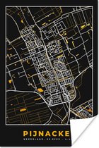 Poster Pijnacker - Stadskaart - Plattegrond - Kaart - Goud - 120x180 cm XXL