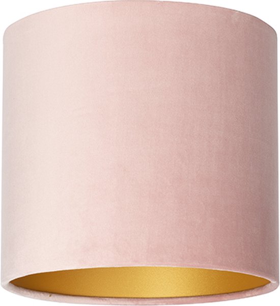 Uniqq Lampenkap velours roze Ø 25 cm - 25 cm hoog