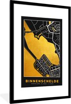Fotolijst incl. Poster - Binnenschelde - Kaart - Nederland - Plattegrond - Stadskaart - Goud - 60x90 cm - Posterlijst