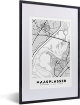 Cadre photo avec affiche - Carte - Maasplassen - Nederland - Carte - Plan de la ville - 40x60 cm - Cadre pour affiche