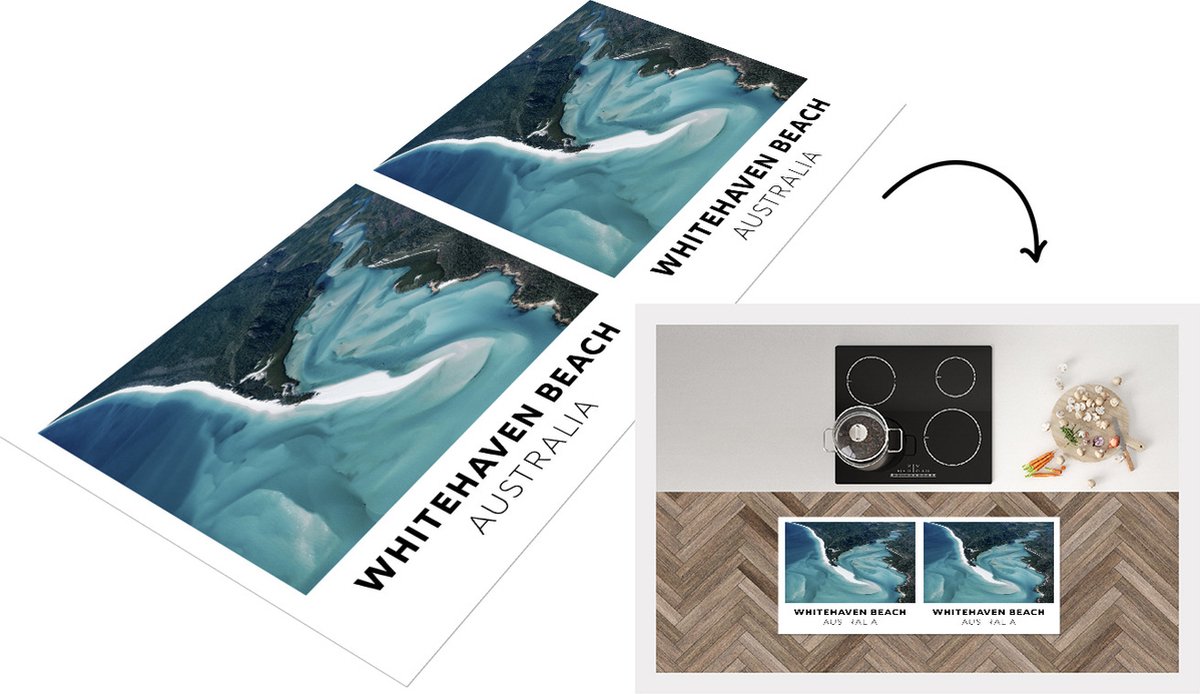 Keukenloper - Loper keuken - Australie - Strand - Lucht - 120x50 cm - Keukenloper vinyl