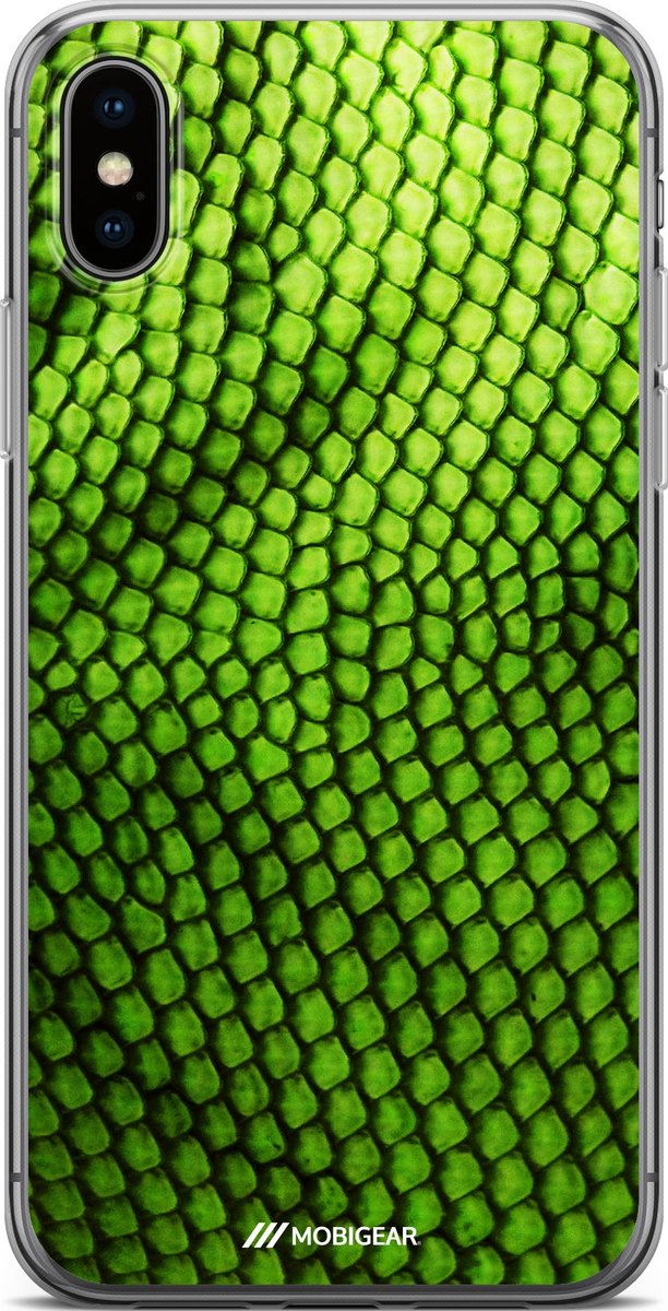 Apple iPhone XS Max Hoesje - Mobigear Design - Serie - TPU Backcover - Green Snake - Hoesje Geschikt Voor Apple iPhone XS Max