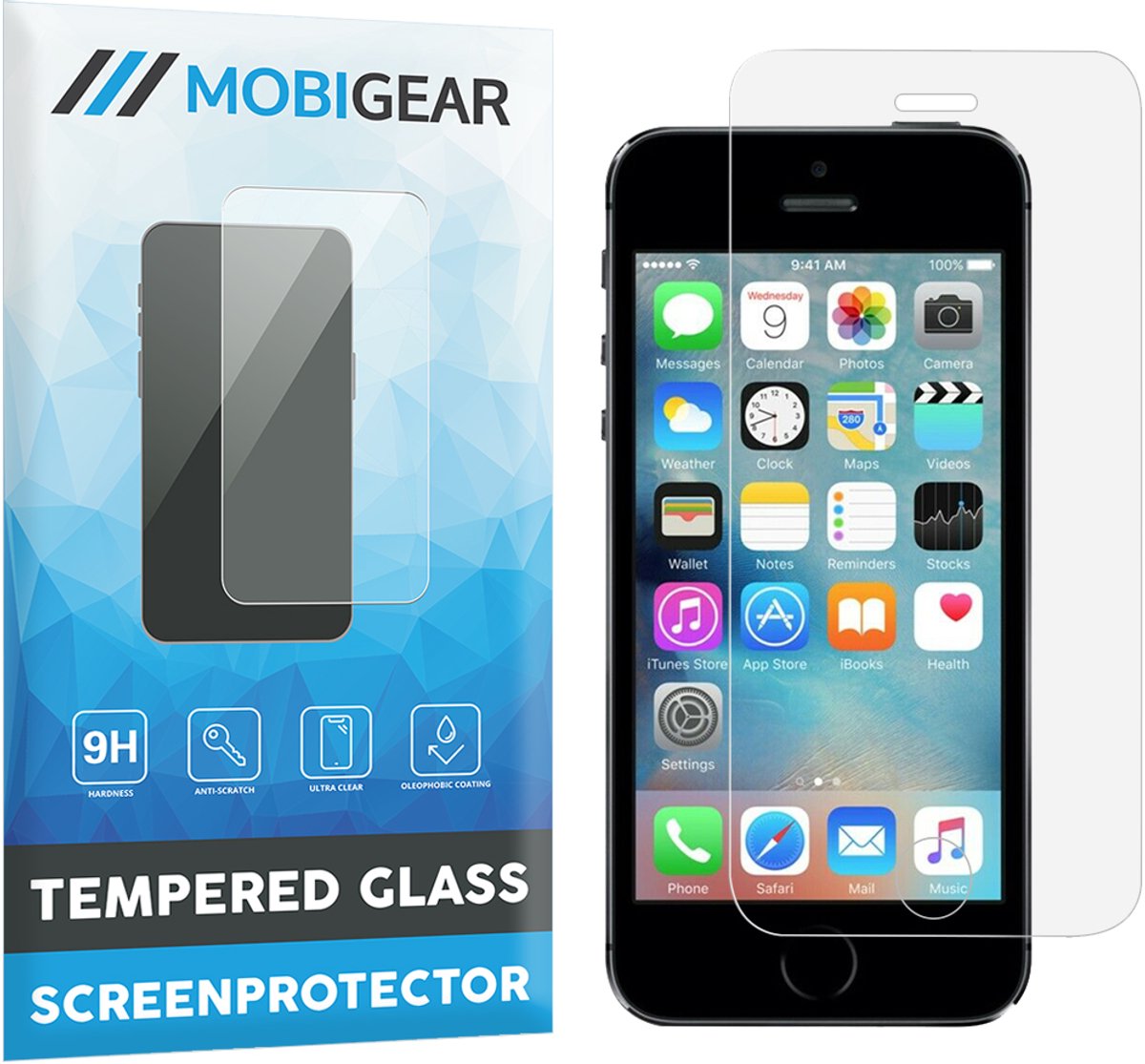 Mobigear Screenprotector geschikt voor Apple iPhone SE (2016) Glazen | Mobigear Screenprotector - Case Friendly