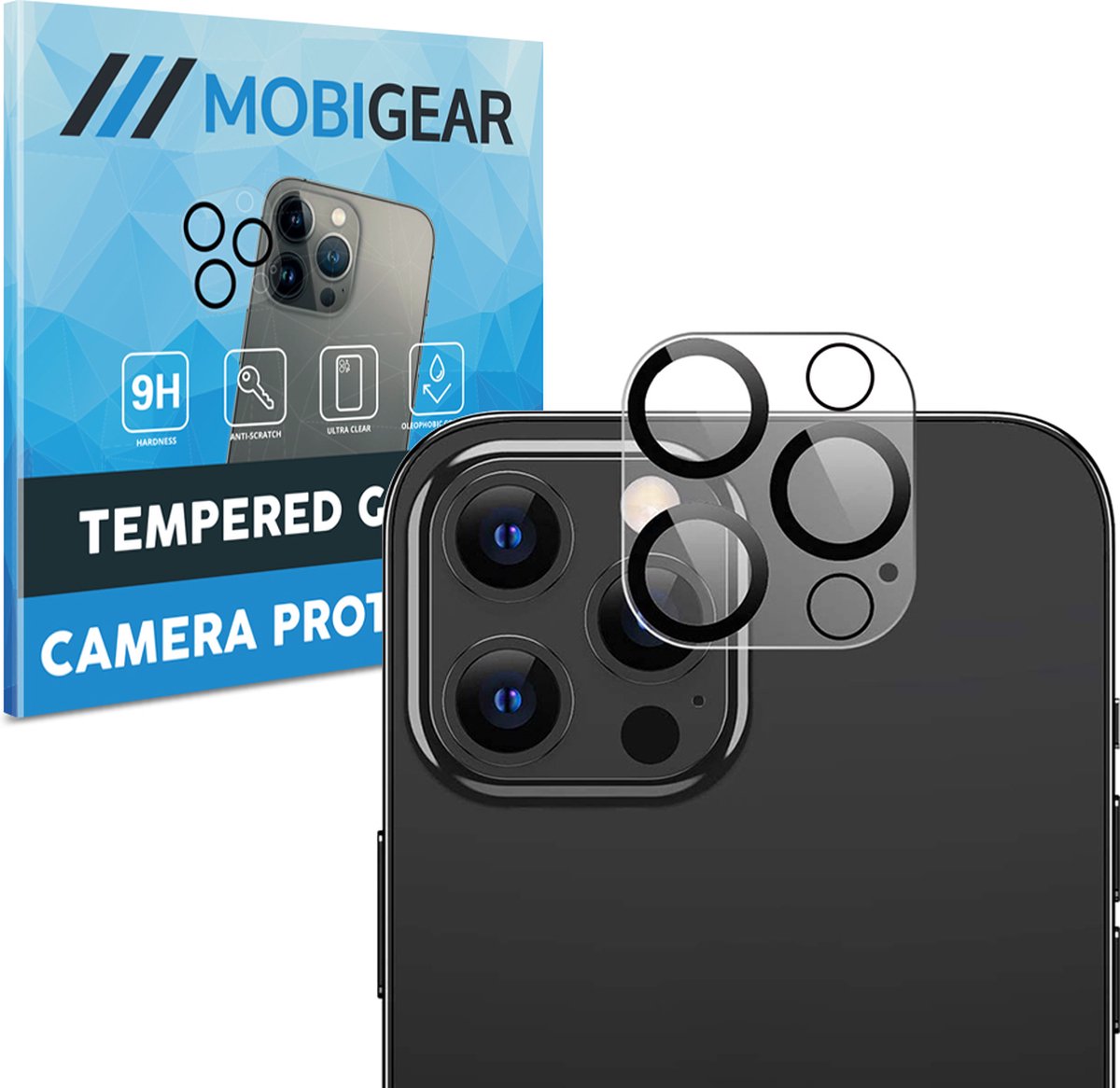 Mobigear Screenprotector geschikt voor Apple iPhone 12 Pro Glazen | Mobigear Camera Protector - Case Friendly