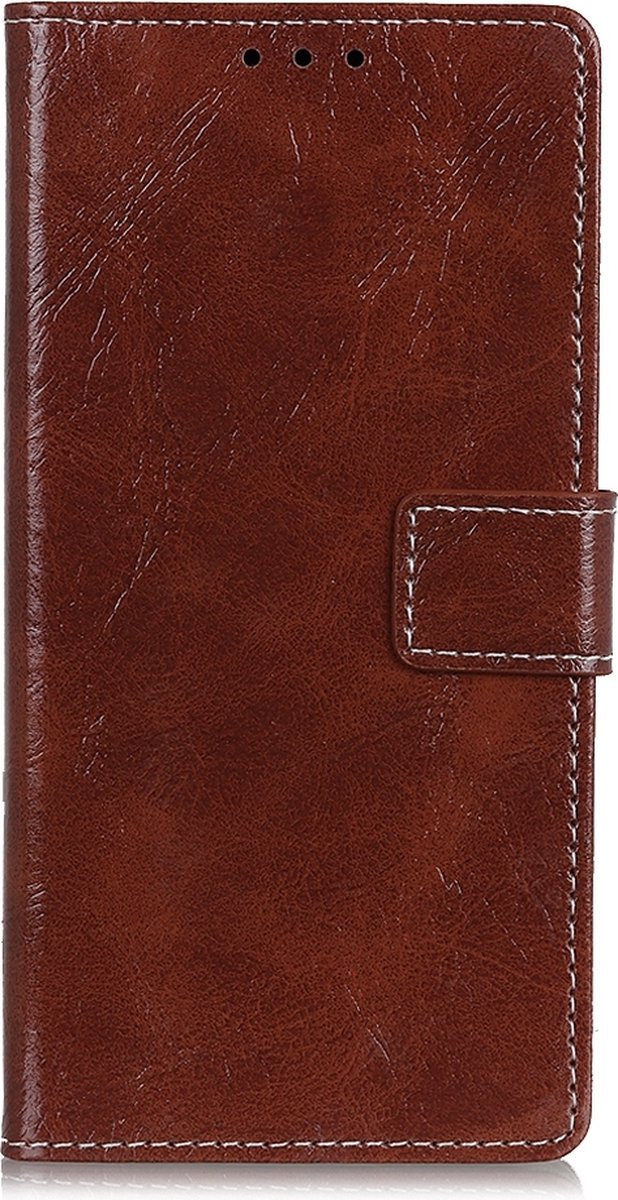 Mobigear Telefoonhoesje geschikt voor Alcatel 1C (2019) Hoesje | Mobigear Basic Bookcase Portemonnee | Pasjeshouder voor 3 Pasjes | Telefoonhoesje voor Pinpas / OV Kaart / Rijbewijs - Bruin