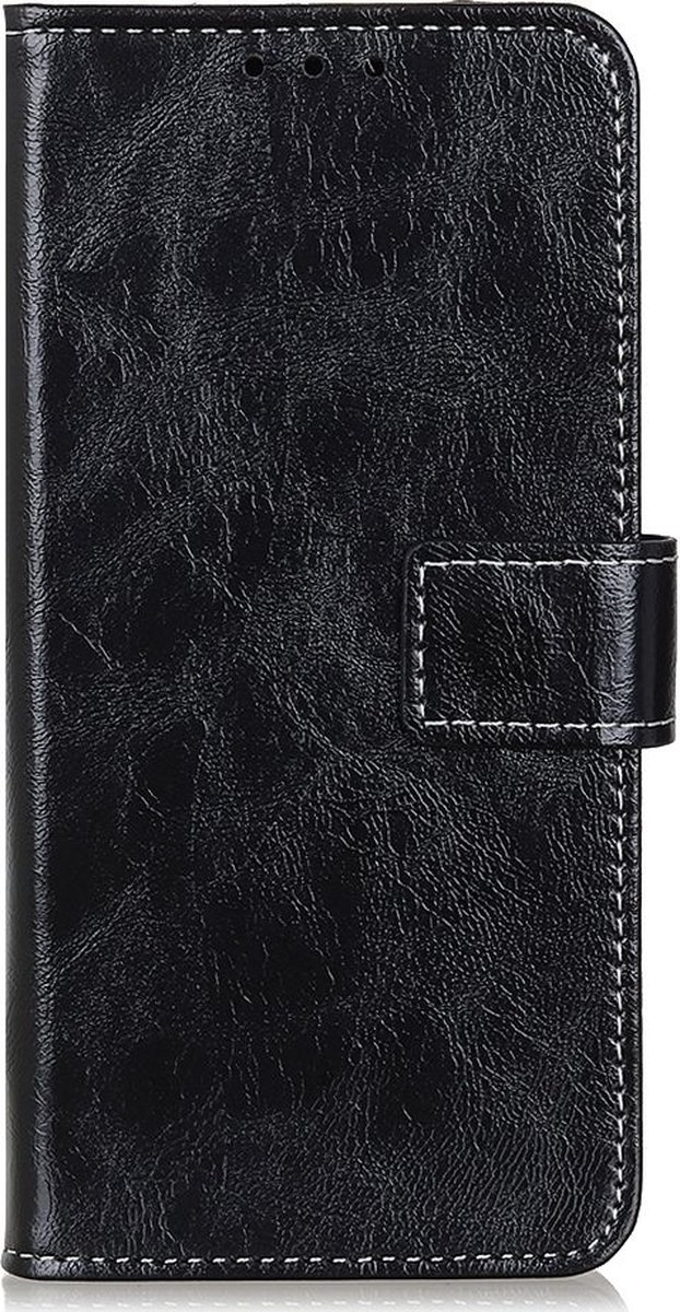 Mobigear Telefoonhoesje geschikt voor Apple iPhone 13 Hoesje | Mobigear Basic Bookcase Portemonnee | Pasjeshouder voor 3 Pasjes | Telefoonhoesje voor Pinpas / OV Kaart / Rijbewijs - Zwart