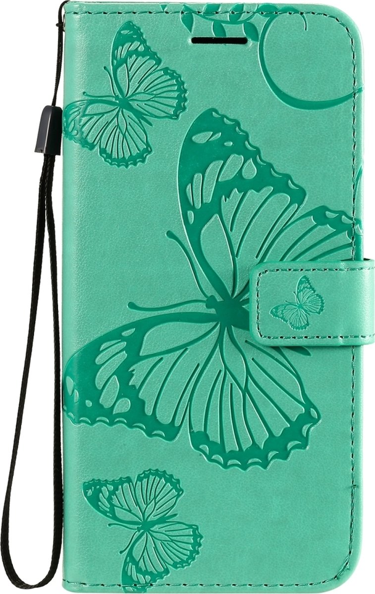 Mobigear Telefoonhoesje geschikt voor Samsung Galaxy A41 Hoesje | Mobigear Butterfly Bookcase Portemonnee | Pasjeshouder voor 2 Pasjes | Telefoonhoesje voor Pinpas / OV Kaart / Rijbewijs - Turquoise