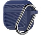 Mobigear Hoesje geschikt voor Apple AirPods 3 Hoesje Flexibel Siliconen | Mobigear Carbon - Blauw
