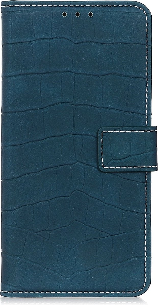 Mobigear Telefoonhoesje geschikt voor Samsung Galaxy A51 Hoesje | Mobigear Croco Bookcase Portemonnee | Pasjeshouder voor 3 Pasjes | Telefoonhoesje voor Pinpas / OV Kaart / Rijbewijs - Groen