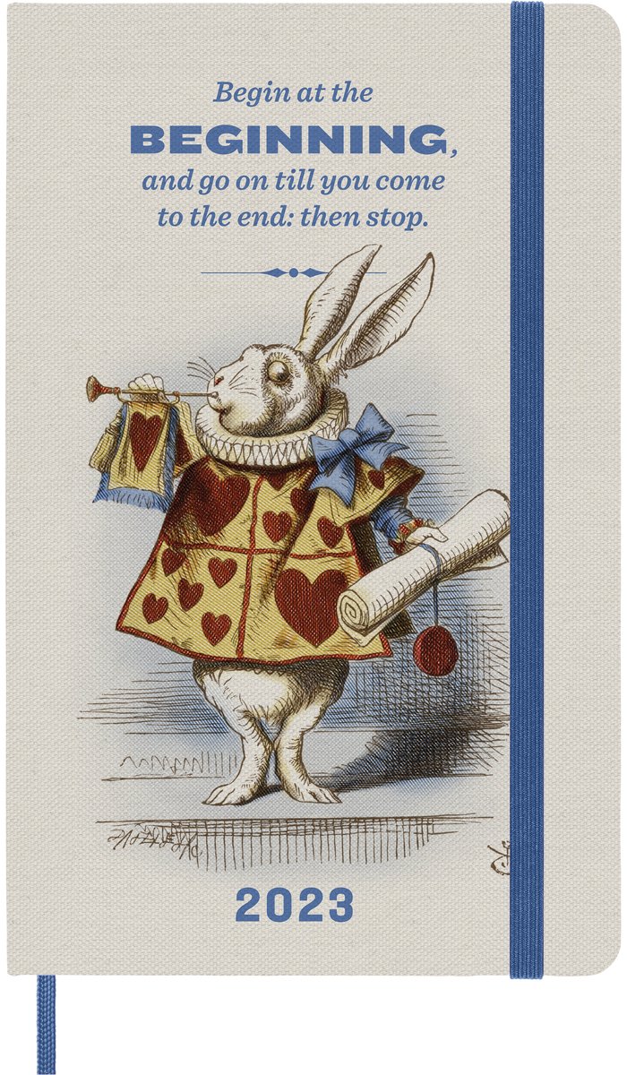 Moleskine 12 Maanden Agenda - 2023 - LE Planner - Alice in Wonderland - Wekelijks - Large - Amandel Wit Rabbit