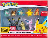 Pokemon Battle Figure Multi Pack (8 verschillende speelfiguren) + Pokémon Balpen + 5 Pokémon Stickers {Speelgoed voor kinderen jongens meisjes | Knuffel en speel met jou favoriete speelfiguur