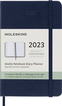 Moleskine 12 Maanden Agenda - 2023 - Wekelijks - Pocket - Harde Kaft - Saffier Blauw