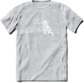 Cat Scan - Katten T-Shirt Kleding Cadeau | Dames - Heren - Unisex | Kat / Dieren shirt | Grappig Verjaardag kado | Tshirt Met Print | - Licht Grijs - Gemaleerd - S