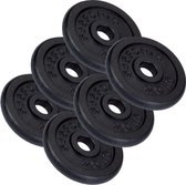ScSPORTS® Jeu de disques de Poids 15 kg - 6 disques de poids de 2,5 kg - Fonte - 30 mm - Poids
