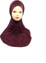 Bordeaux zachte hoofddoek, Mooie hijab 2 stuks (onderkapje hijab).