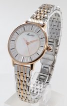 Longbo - Meibin - Dames Horloge - Rosé/Zilver/Parelmoer - 34mm