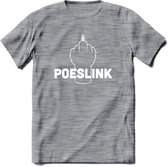 Poeslink! - Katten T-Shirt Kleding Cadeau | Dames - Heren - Unisex | Kat / Dieren shirt | Grappig Verjaardag kado | Tshirt Met Print | - Donker Grijs - Gemaleerd - L