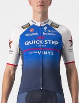 Castelli Fietsshirt Korte Mouwen Heren Blauw Wit - Quick-Step Alpha Vinyl COMPETIZIONE JERSEY BELGIAN BLUE WHITE-M