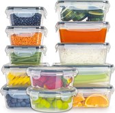Vershoudbakjes - Meal Prep Bakjes - Lunchbox - Diepvriesbakjes - Vershouddoos - Vershoudbakjes Set - Plastic Bakjes - Voedselcontainer - Magnetron Bakjes Met Deksel - 12 Stuks - BPA vrij - JL