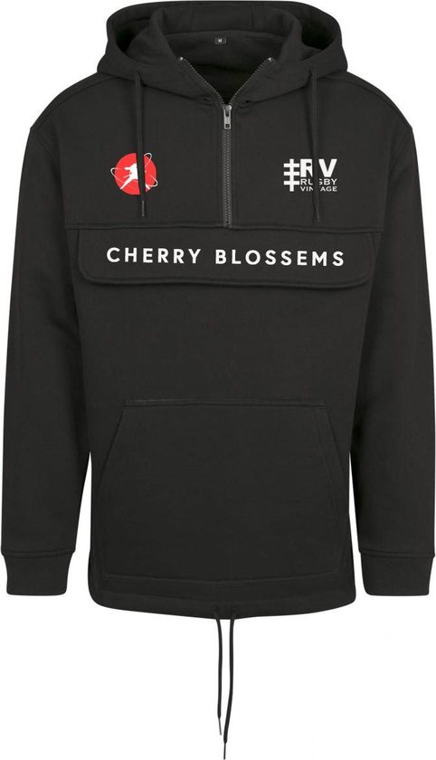 Rugby Vintage - Japan Cherry Blossems Anorak Hoodie - Zwart