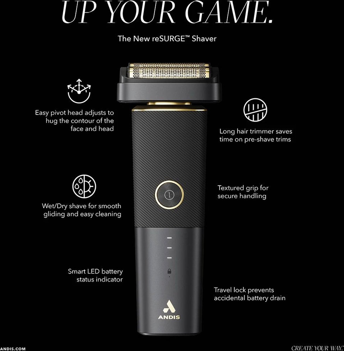 Andis reSurge Shaver Scheerapparaat met Oplaadbare Batterij - afbeelding 3