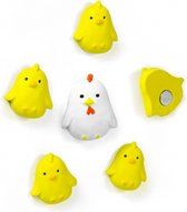 Chicken / kip koelkastmagneten Kippetjes 6 stuks Trendform, geschikt voor koelkast of whiteboard, koelkastmagneet