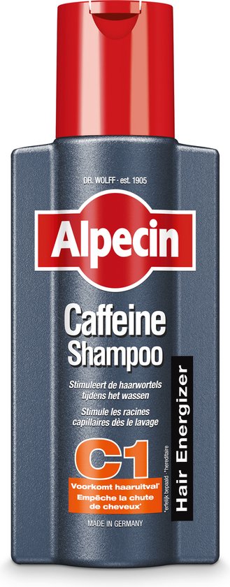 Alpecin Cafeïne Shampoo C1 250ml | Voorkomt en Vermindert Haaruitval | Natuurlijke Haargroei Shampoo voor Mannen