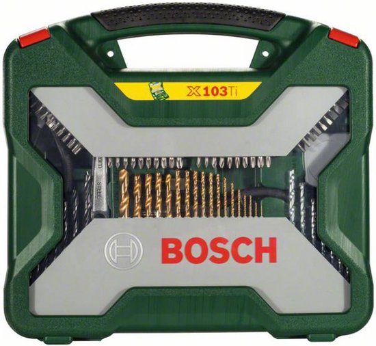 Bosch X-Line borenset - 103-delig - Hout, metaal en steen | bol.com