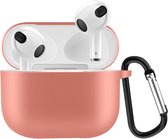 Lunso - Softcase cover hoes - Geschikt voor AirPods 3 - Oranje