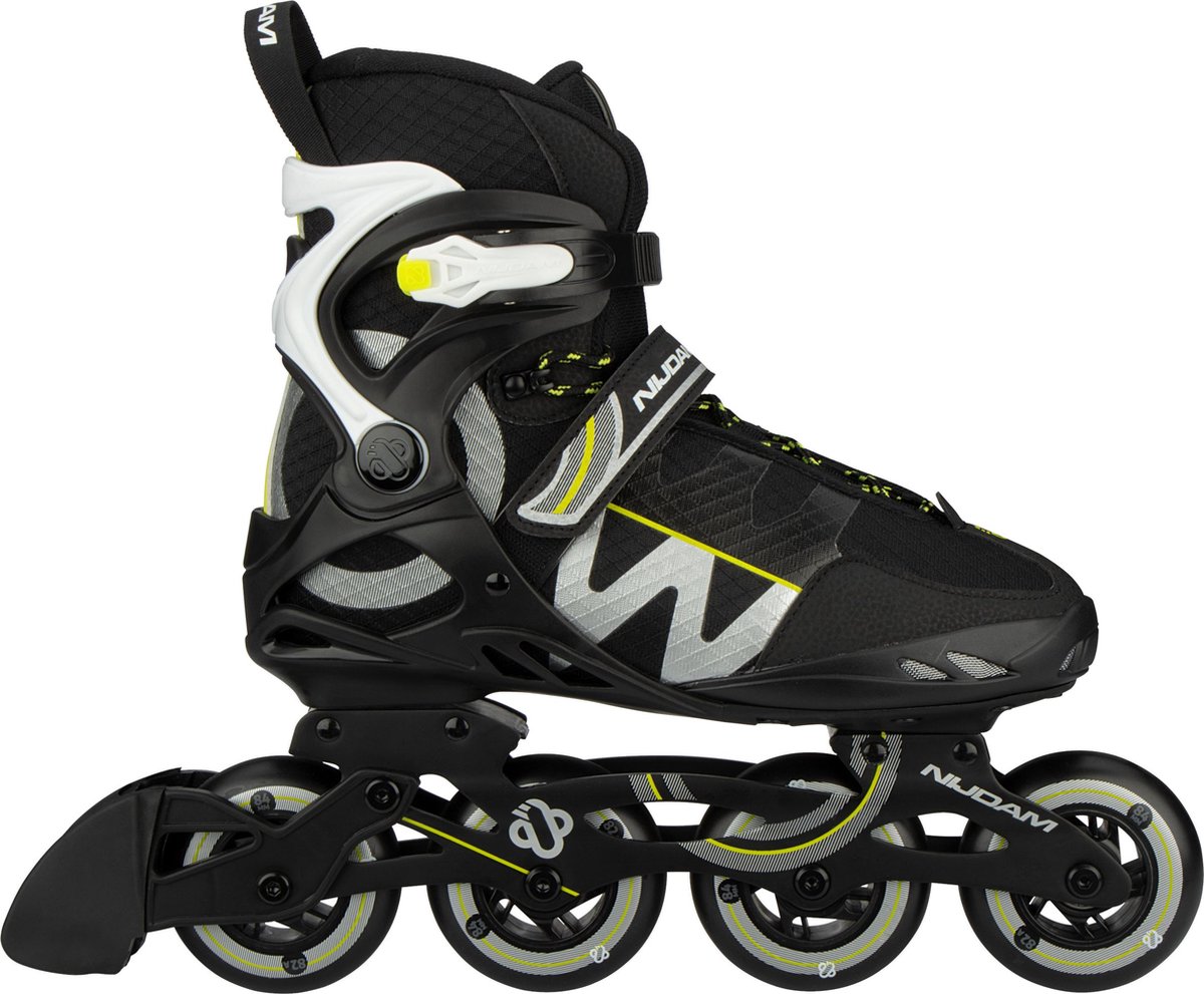 Nijdam Inlineskates Advanced - Circle Rayzor - Zwart/Zilver/Fluorgeel - Maat 40