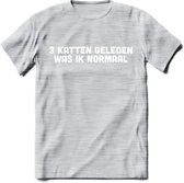 3 Katten Geleden - Katten T-Shirt Kleding Cadeau | Dames - Heren - Unisex | Kat / Dieren shirt | Grappig Verjaardag kado | Tshirt Met Print | - Licht Grijs - Gemaleerd - XXL