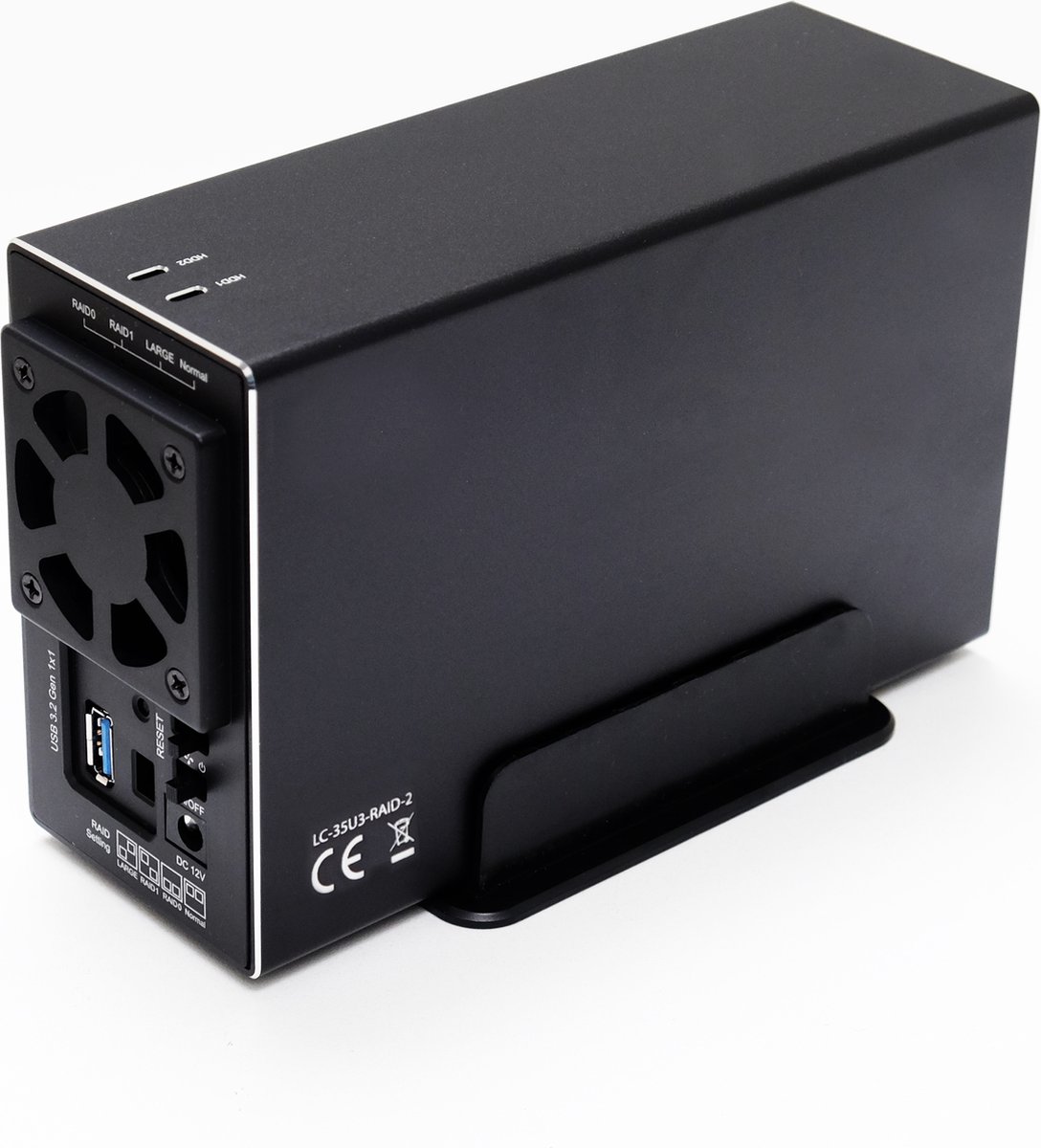 LC-Power LC-35U3-RAID-2 - Alloggiamento Esterno Per HDD/SSD 3.5" USB 3.0 Con RAID - Alluminio Nero