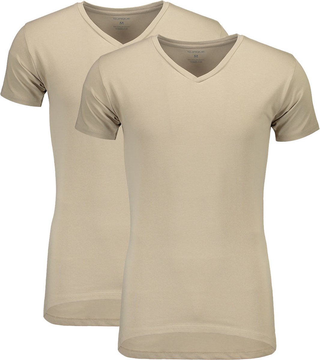 Suaque Long TShirt V-Neckshirt 2Pack Khaki Maat L