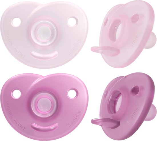 PHILIPS 2 PACK AVENT Soothie Pacifier 0-3 mois rose/violet 