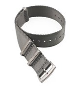 Horlogeband Nylon band - Nato strap - Zilver met zilveren gesp - 22mm