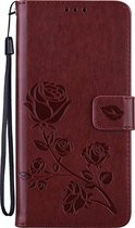 HONOR 50 Lite Hoesje - Mobigear - Flowers Serie - Kunstlederen Bookcase - Bruin - Hoesje Geschikt Voor HONOR 50 Lite