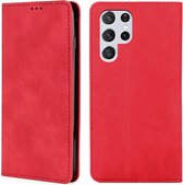 Book Case Samsung Galaxy S22 Ultra | Hoogwaardig PU Leren Telefoonhoesje | Lederen Wallet Case | Luxe Uitstraling | Pasjeshouder | Rood